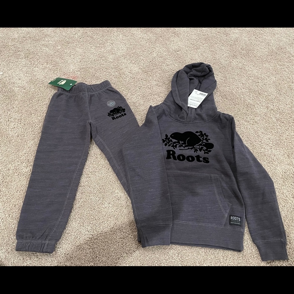 New warm sweater and pants to match. Coal grey